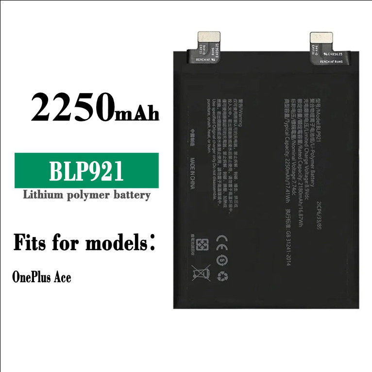 Batterie de remplacement pour OnePlus Ace, BLP921 Batterie de remplacement pour OnePlus Ace, BLP921